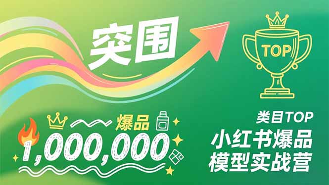 小红书爆品模型实战营，从新品突围到成为类目TOP，可复制路径，打造多个营收百万级爆品-青年网赚