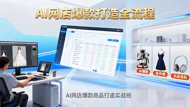 AI网店爆款商品打造实战班：AI技术实现商品图智能处理，快速搭建AI网店-青年网赚