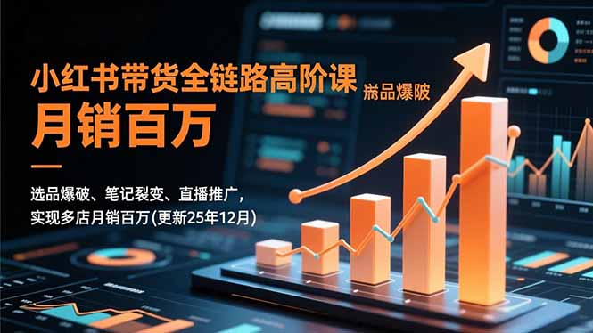 小红书带货全链路高阶课，选品爆破、笔记裂变、直播推广，实现多店月销百万(更新25年12月-青年网赚