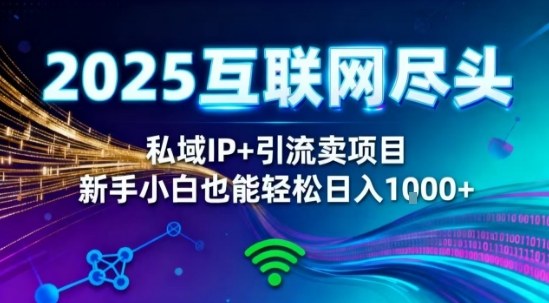 2025网创尽头王炸项目！私域IP+精准引流，新手小白在家躺賺日入1k，零经验也能上手【揭秘】-青年网赚