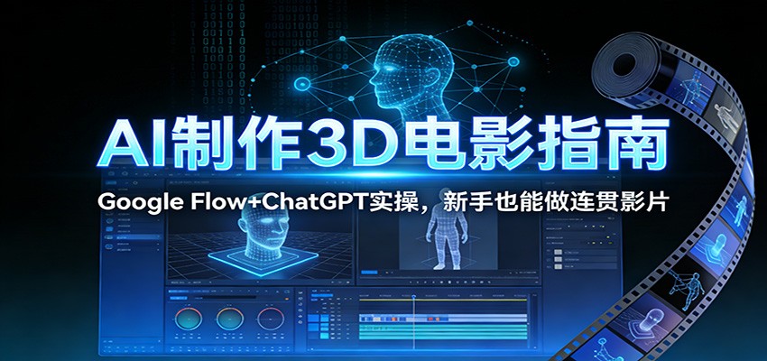 AI制作3D电影指南：Google Flow+ChatGPT实操，新手也能做连贯影片-青年网赚