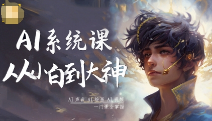 AI系统课程，从小白到大神系统学AI，AI声音-AI绘画-AI视频一门课全掌握-青年网赚