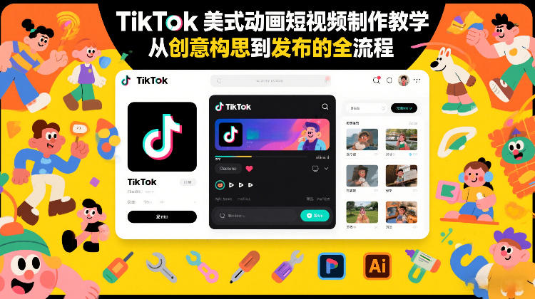TikTok美式动画短视频制作教学，从创意构思到发布的全流程-青年网赚