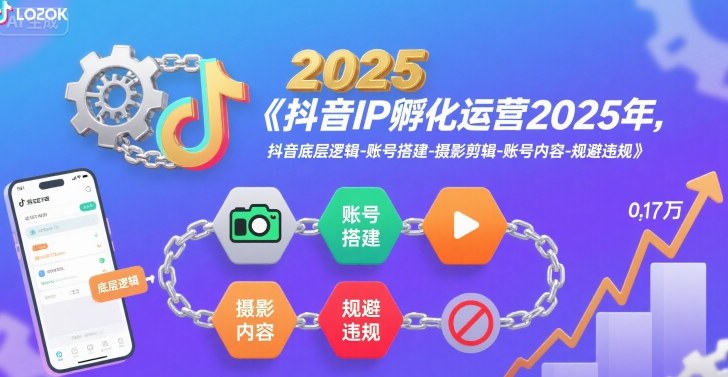 抖音IP孵化运营2025年，抖音底层逻辑-账号搭建-摄影剪辑-账号内容-规避违规-青年网赚