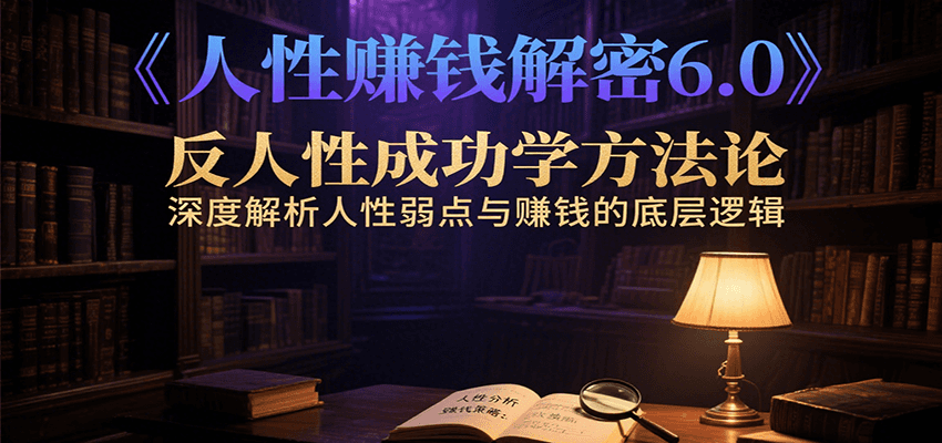 人性赚钱解密6.0，反人性成功学方法论，深度解析人性弱点与赚钱的底层逻辑-青年网赚