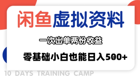 闲鱼虚拟资料新变现玩法，信息差项目，一次出单两份收益，无需囤货，可批量矩阵，零基础小白也能日入多张-青年网赚
