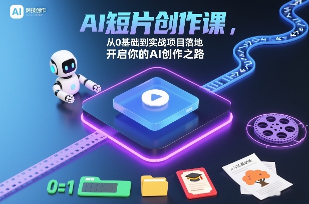 AI短片创作课，从0基础到实战项目落地，开启你的AI创作之路-青年网赚