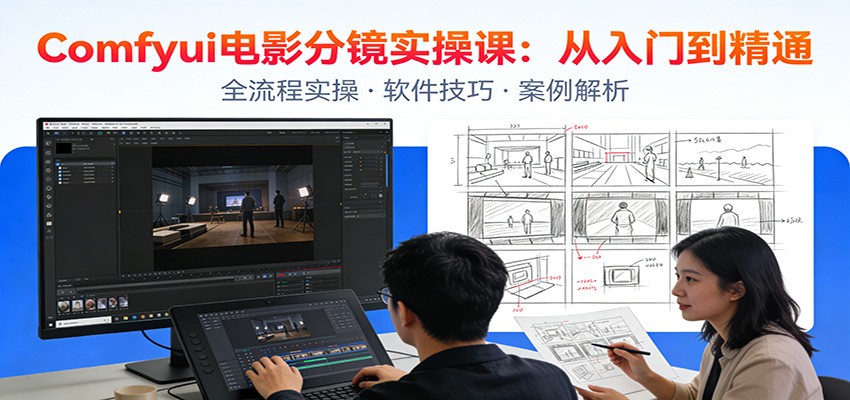ComfyUI电影分镜实操课：分镜一致性，全流程AI视频制作，零基础也能做专业分镜-青年网赚
