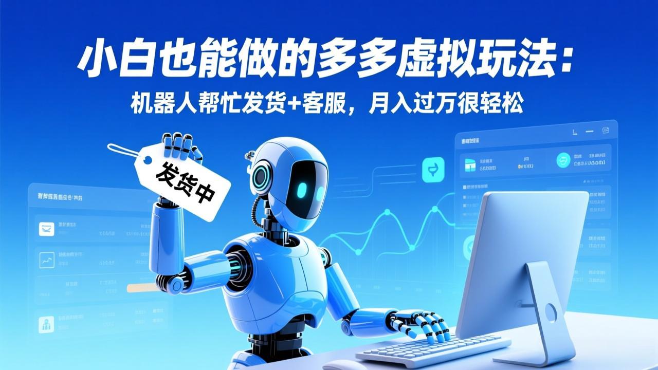 小白也能做的多多虚拟玩法：机器人帮忙发货+客服，月入过万很轻松-青年网赚
