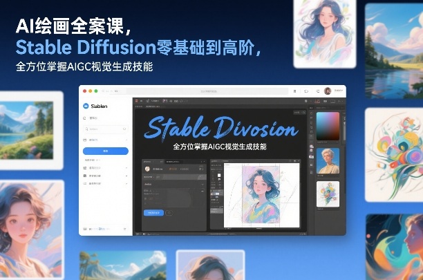 AI绘画全案课，Stable Diffusion零基础到高阶，全方位掌握AIGC视觉生成技能-青年网赚