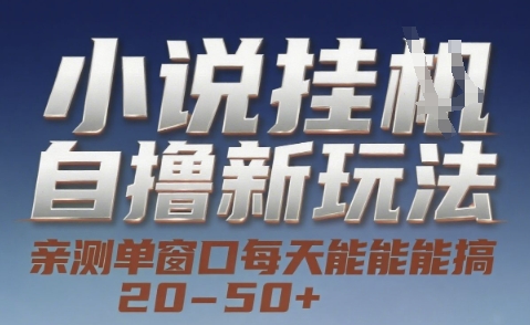 小说自撸新玩法 — 亲测单窗口每天能搞 20-50+，支持矩阵化批量操作【揭秘】-青年网赚