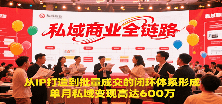 私域商业全链路，从IP打造到批量成交的闭环体系形成，单月私域变现600万-青年网赚