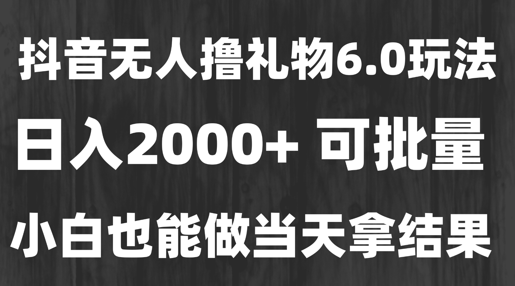 最新风口暴力撸金技术，无人撸礼物，长期稳定 一天收益2000+，小白当天…-青年网赚