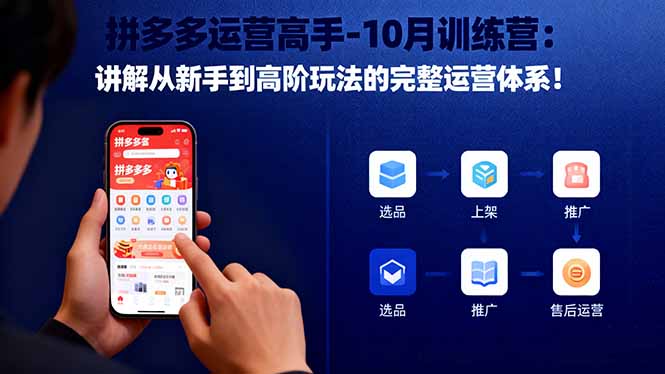 拼多多运营高手-10月训练营：讲解从新手到高阶玩法的完整运营体系！-青年网赚