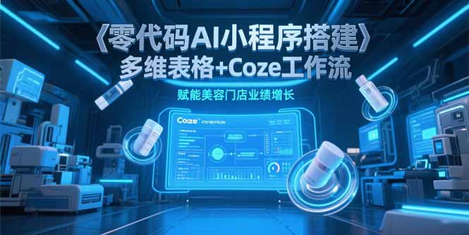 零代码AI小程序搭建，多维表格+Coze工作流，赋能美容门店业绩增长-青年网赚