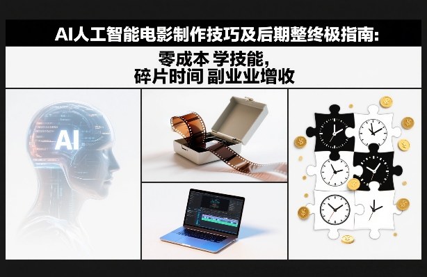 AI人工智能电影制作技巧及后期完整终极指南：零成本学技能，碎片时间副业增收-青年网赚