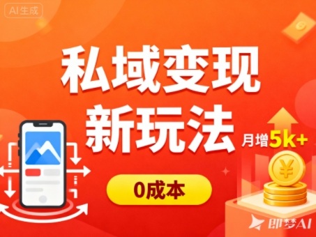 私域变现新玩法，0成本，多端引流，普通人月增收5k+-青年网赚