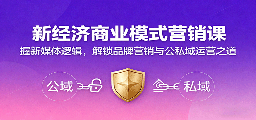 新经济商业模式营销课，握新媒体逻辑，解锁品牌营销与公私域运营之道-青年网赚