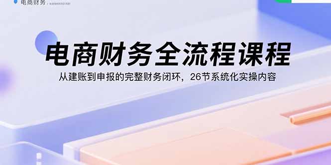 电商财务全流程课程：从建账到申报的完整财务闭环，26节系统化实操内容-青年网赚