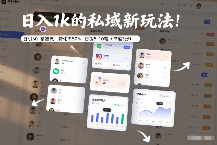 日入1k的私域新玩法:日引30+精准流,转化率50%,日销5-10笔(单笔3张)-青年网赚
