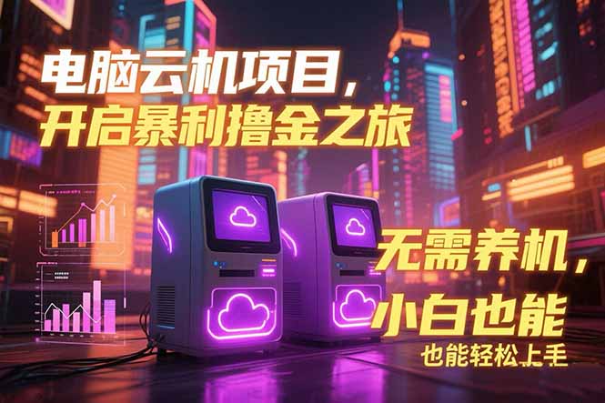 电脑云机项目 暴力撸金玩法，不需要养机 配置没有要求 单机100个窗口一…-青年网赚