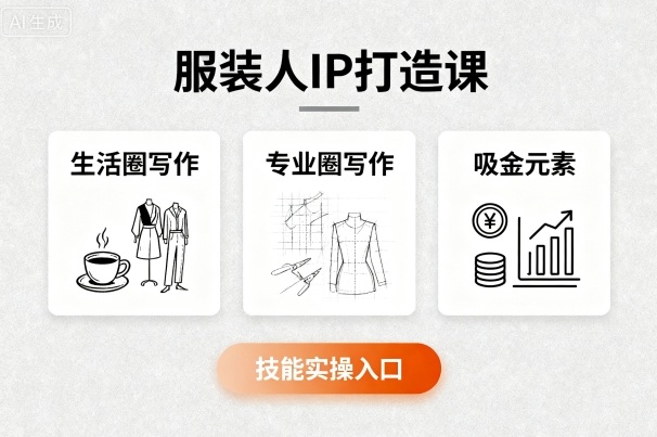 服装人IP打造课，文案创富+生活圈写作+专业圈写作+服装人专属+吸金元素+技能实操-青年网赚