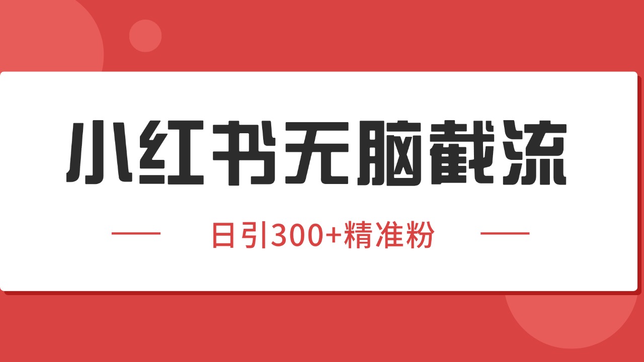 小红书截流同行客源，独家野路子获客玩法 日引200+暴力获客-青年网赚