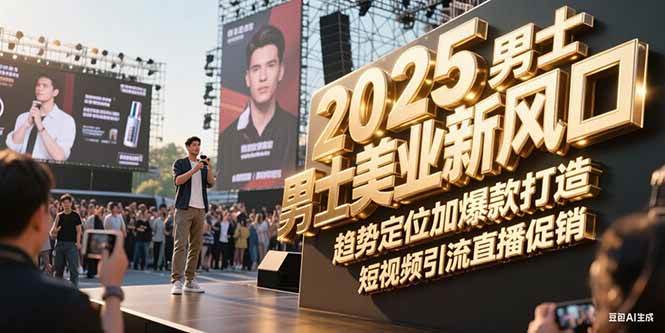 2025男士美业新风口，趋势定位加爆款打造，短视频引流直播促销-青年网赚