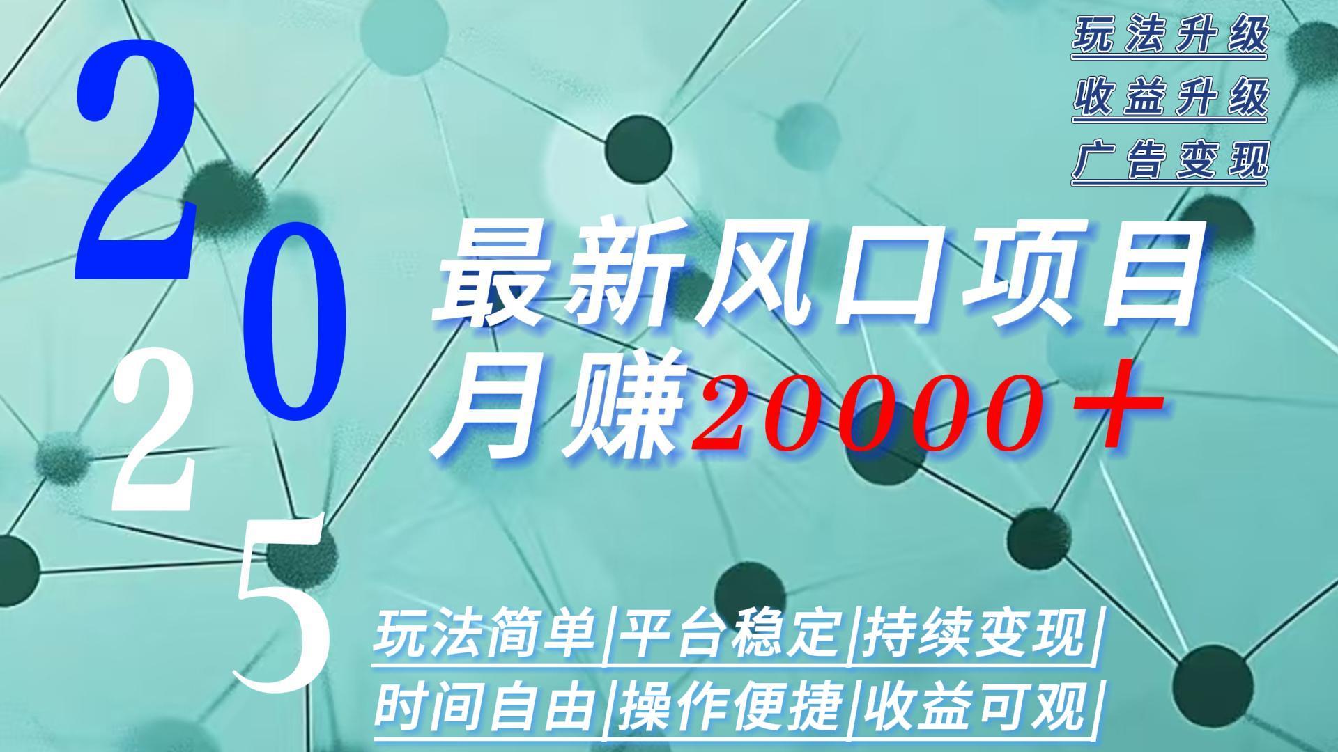 2025广告赛道新风口-月赚2W＋玩法简单，时间自由-青年网赚