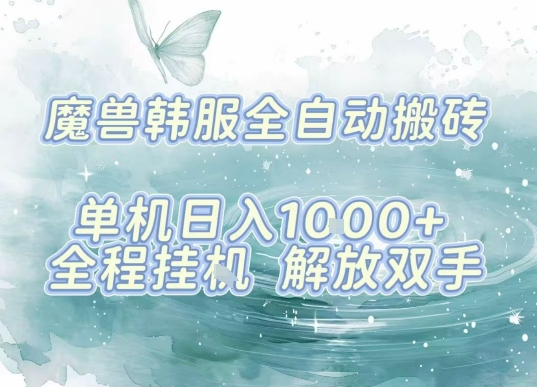 最新韩服游戏搬砖，单机日入1k+，全自动运行挂G项目，解放双手【揭秘】-青年网赚