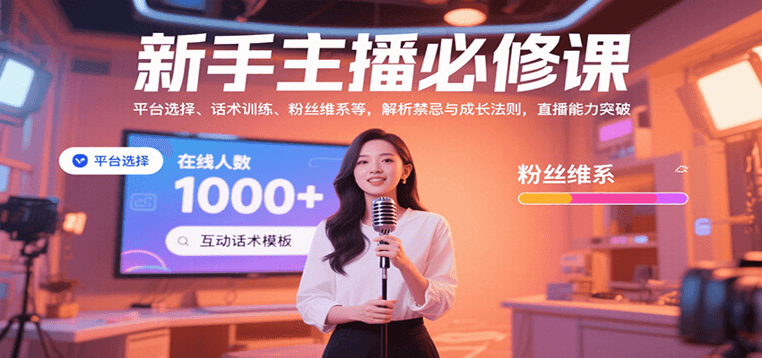 新手主播必修课：平台选择、话术训练、粉丝维系等，解析禁忌与成长法则，突破直播能力-青年网赚