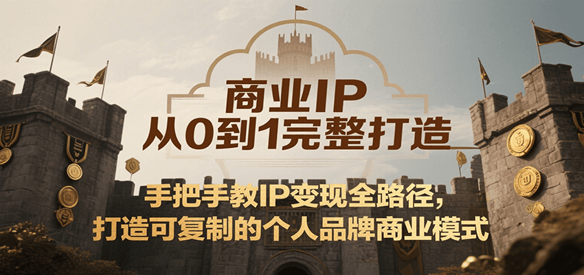 商业IP从0到1完整打造，手把手教IP变现全路径，打造可复制的个人品牌商业模式-青年网赚