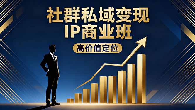 社群私域变现IP商业班，高价值定位,精准引流,私聊成交，实践年盈利破百万-青年网赚