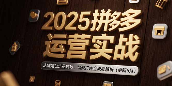 2025拼多多运营实战：店铺定位选品技巧，爆款打造全流程解析(更新6月-青年网赚