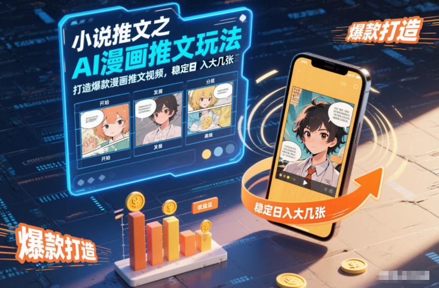 小说推文之AI漫画推文玩法，打造爆款漫画推文视频，稳定日入大几张-青年网赚