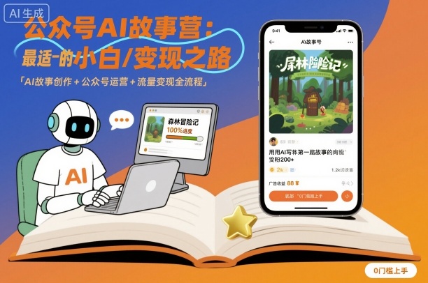 公众号ai故事营，最适合小白的自媒体变现之路-青年网赚