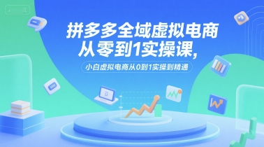 拼多多全域虚拟电商从零到1实操课，小白虚拟电商从0到1实操到精通-青年网赚
