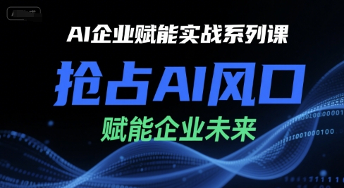 AI企业赋能实战系列课，抢占AI风口，赋能企业未来-青年网赚