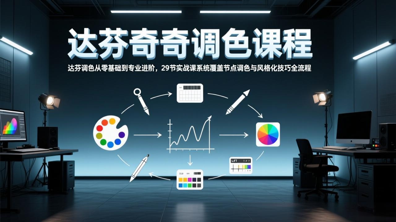 达芬奇调色从零基础到专业进阶，29节实战课系统覆盖节点调色与风格化技巧全流程-青年网赚