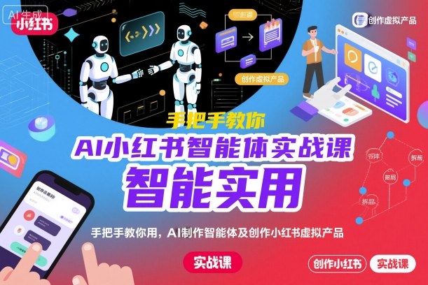 AI小红书智能体实战课,手把手教你用AI制作智能体及创作小红书虚拟产品,提效+内容商业化(更新)-青年网赚