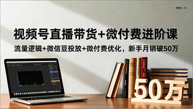视频号直播带货+微付费进阶课:流量逻辑+微信豆投放+微付费优化,新手月销破50万-青年网赚