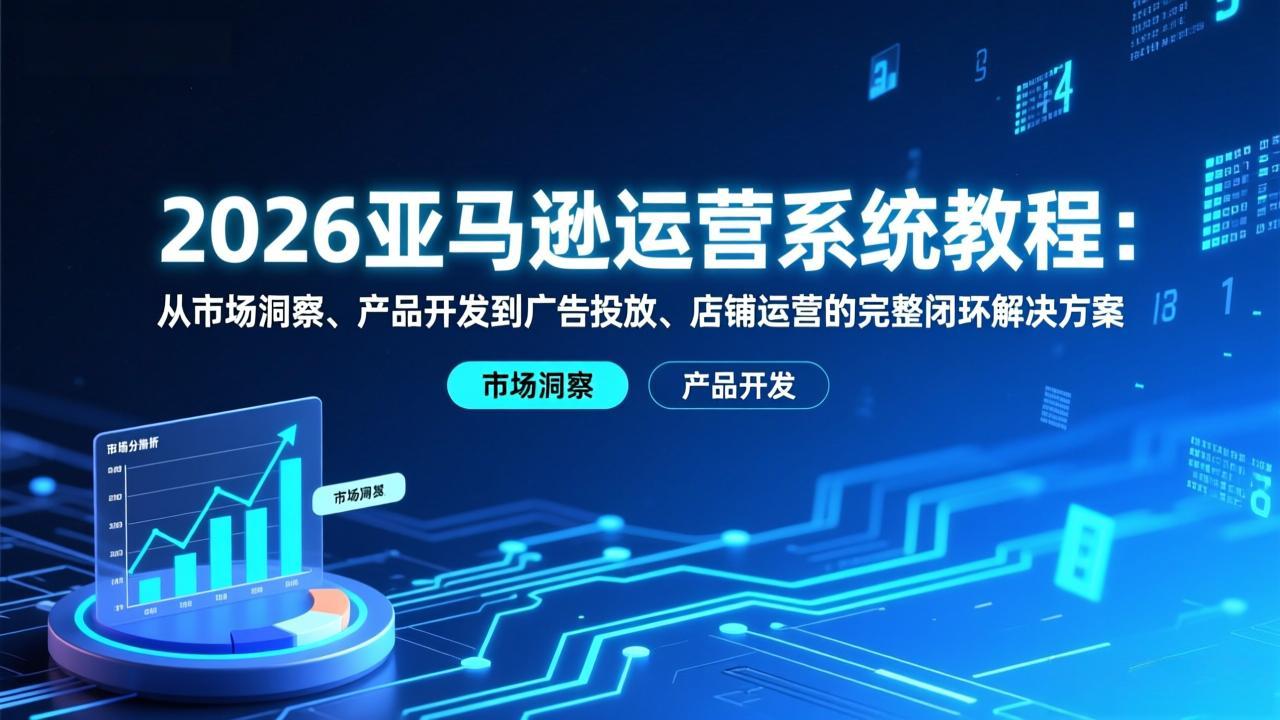 2026亚马逊运营系统教程：从市场洞察、产品开发到广告投放、店铺运营的完整闭环解决方案-青年网赚