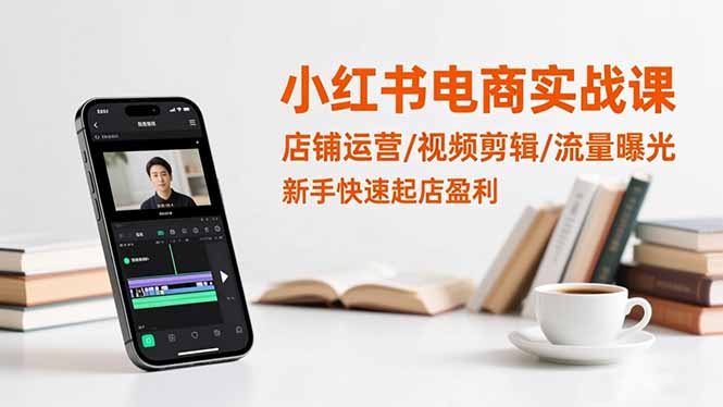 小红书电商实战课：店铺运营/视频剪辑/流量曝光，新手快速起店盈利-青年网赚