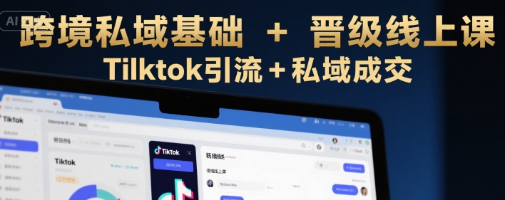 跨境私域基础+晋级线上课，Tilktok引流+私域成交-青年网赚