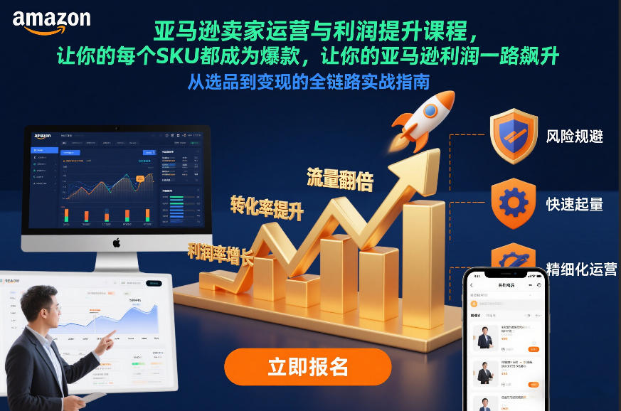 亚马逊卖家运营与利润提升课程，让你的每个SKU都成为爆款，让你的亚马逊利润一路飙升(更新12月)-青年网赚