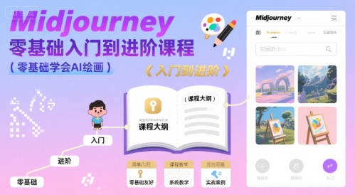 midjourney零基础入门到进阶课程，零基础学会AI绘画-青年网赚