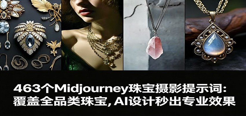463个Midjourney珠宝摄影提示词：覆盖全品类珠宝，AI设计秒出专业效果-青年网赚