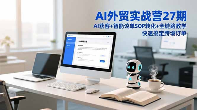 AI外贸实战营27期，AI获客+智能谈单+SOP转化+全链路教学，快速搞定跨境订单-青年网赚