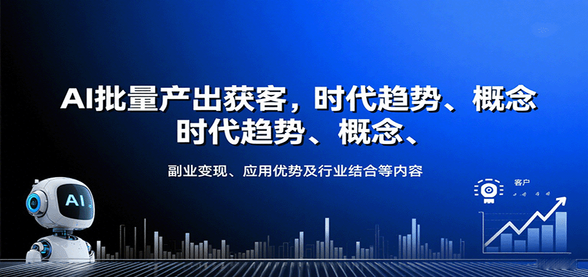 AI批量产出获客，时代趋势、概念、副业变现、应用优势及行业结合等内容-青年网赚