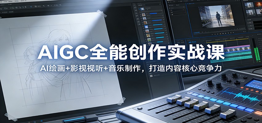AIGC全能创作实战课：AI绘画+影视视听+音乐制作，打造内容核心竞争力-青年网赚